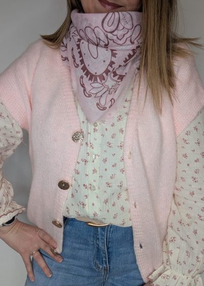 foulard vieux rose