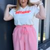 Tee shirt amour rose fluo