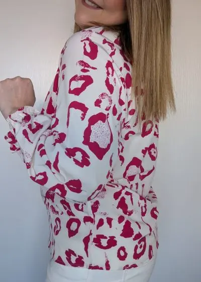 blouse blanche fuschia