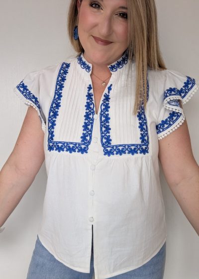 chemise blanche broderie