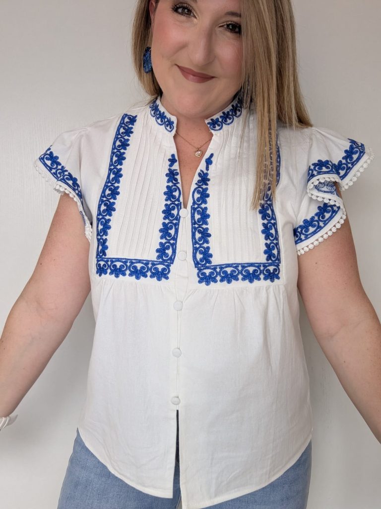 chemise blanche broderie