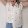 chemise fleurie jaune