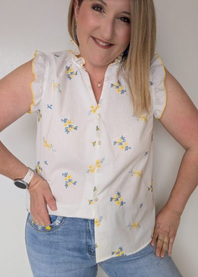 chemise fleurie jaune 2